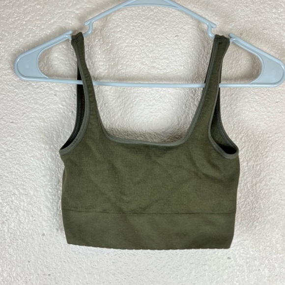By Anthropologie Cropped Knit Tank Green Small Medium - Picture 2 of 7